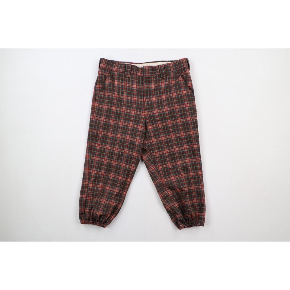 Vintage 70s Levis Mens Size 32 Checkered Plaid Cuffed Knickers Capris Pants USA